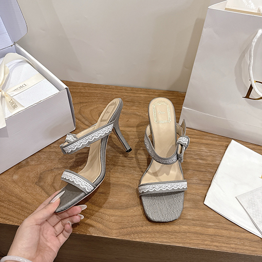 ディオールコピー J'ADIOR Dentelle レディースファッション春夏リボン付き蝶ネクタイサンダル