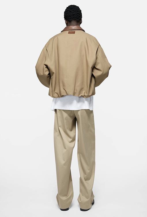 アクネストゥディオズ Acne Studios レザーロゴ入りツイルコットンジャケット