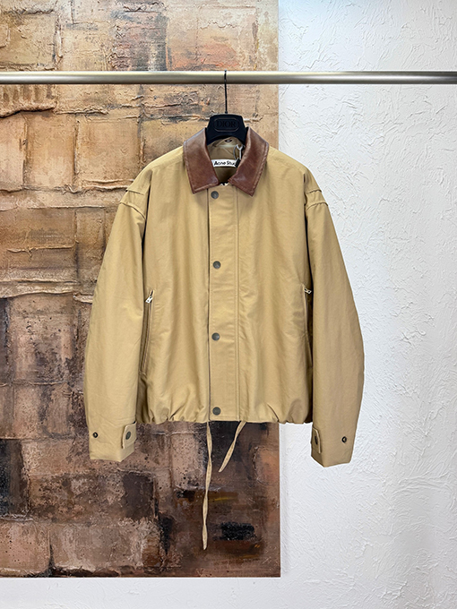 アクネストゥディオズ Acne Studios レザーロゴ入りツイルコットンジャケット