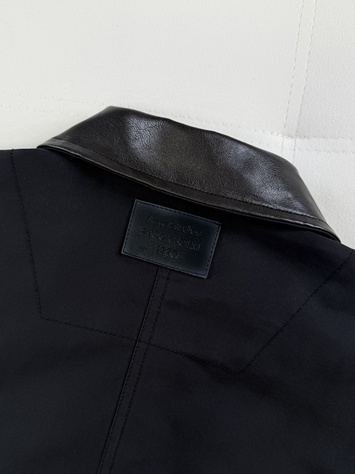 アクネストゥディオズ Acne Studios レザーロゴ入りツイルコットンジャケット