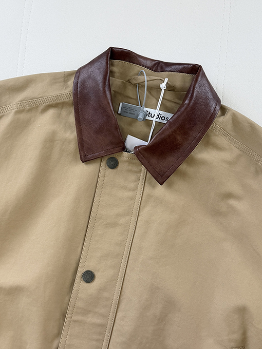 アクネストゥディオズ Acne Studios レザーロゴ入りツイルコットンジャケット