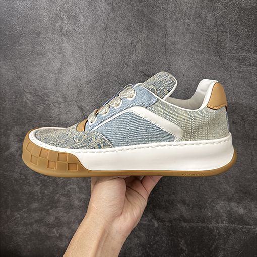ルイヴィトン偽物 Tilted Low Sneakers 傾斜シリーズ ローカット デニム レトロカジュアルスニーカー