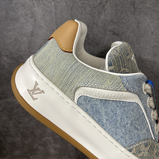 ルイヴィトン偽物 Tilted Low Sneakers 傾斜シリーズ ローカット デニム レトロカジュアルスニーカー