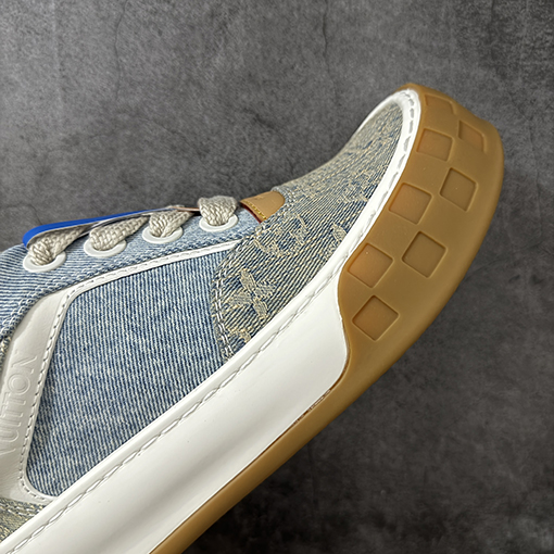 ルイヴィトン偽物 Tilted Low Sneakers 傾斜シリーズ ローカット デニム レトロカジュアルスニーカー