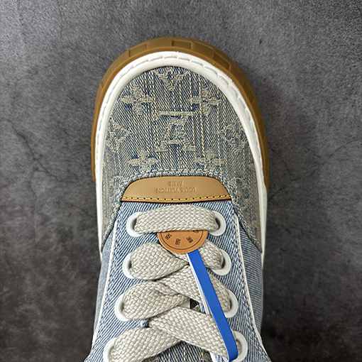 ルイヴィトン偽物 Tilted Low Sneakers 傾斜シリーズ ローカット デニム レトロカジュアルスニーカー