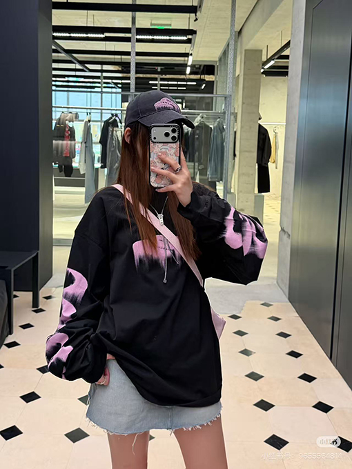 バレンシアガ偽物 BALENCIAGA 文字刺繍入り3Mダイレクトプリント長袖シャツ
