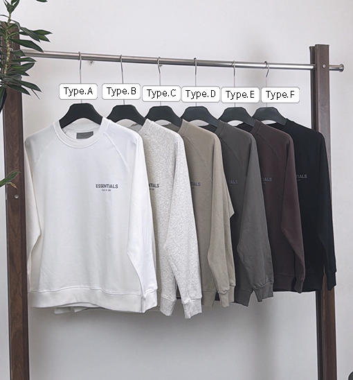 フィアオブゴッド ESSENTIALS FEAR OF GOD 秋 360g ヘビーウェイト ピュアコットン テリークロス クルーネック スウェットシャツ