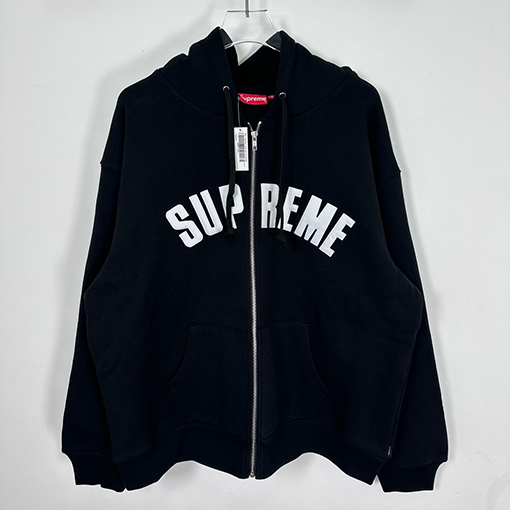 シュプリーム Supreme アップリケ文字ワッフルフリース裏地付きジップアップパーカー