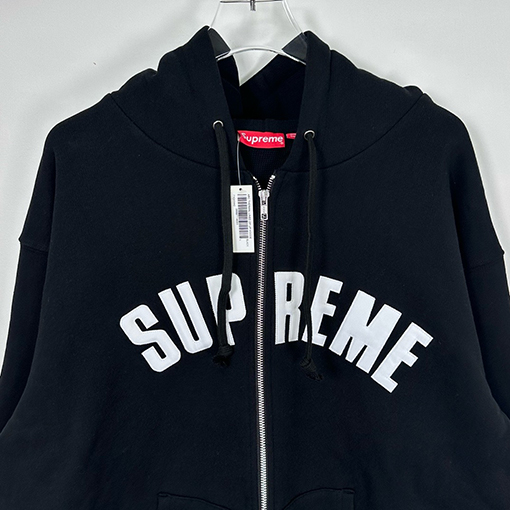 シュプリーム Supreme アップリケ文字ワッフルフリース裏地付きジップアップパーカー