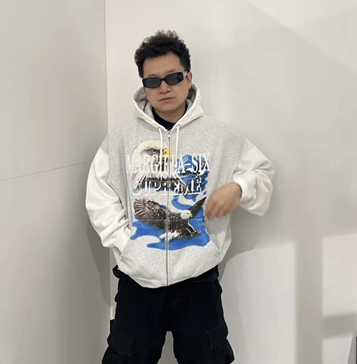 シュプリーム X マルタンマルジェラコピー Supreme イーグル柄ジップアップパーカー