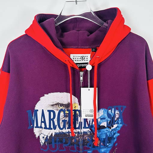 シュプリーム X マルタンマルジェラコピー Supreme イーグル柄ジップアップパーカー