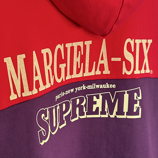 シュプリーム X マルタンマルジェラコピー Supreme イーグル柄ジップアップパーカー