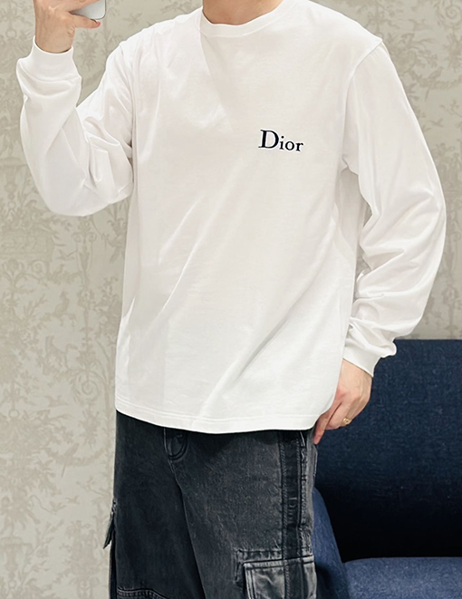 ディオールコピー Dior ロゴ刺繍入り長袖シャツ