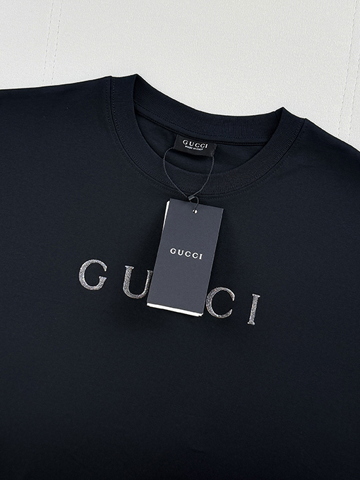 グッチコピー Gucci TPU グリッター文字プリント半袖Tシャツ