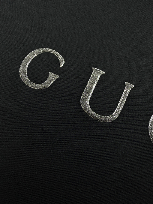 グッチコピー Gucci TPU グリッター文字プリント半袖Tシャツ