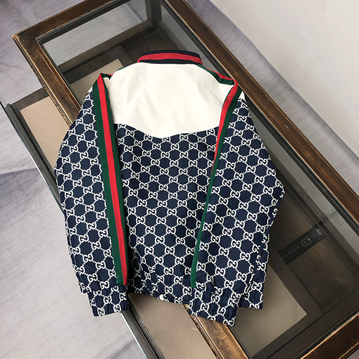 グッチコピー 最新のパッチワークジャカードスタンドカラージャケット