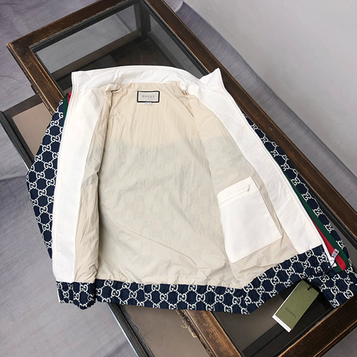 グッチコピー 最新のパッチワークジャカードスタンドカラージャケット