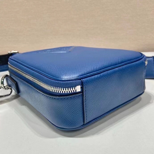 プラダ偽物 Saffiano 刺繍リボン付きメンズクロスボディバッグ