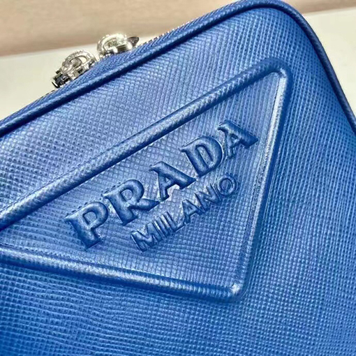 プラダ偽物 Saffiano 刺繍リボン付きメンズクロスボディバッグ