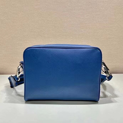 プラダ Saffiano 新モデル刺繍リボン付きメンズクロスボディバッグ