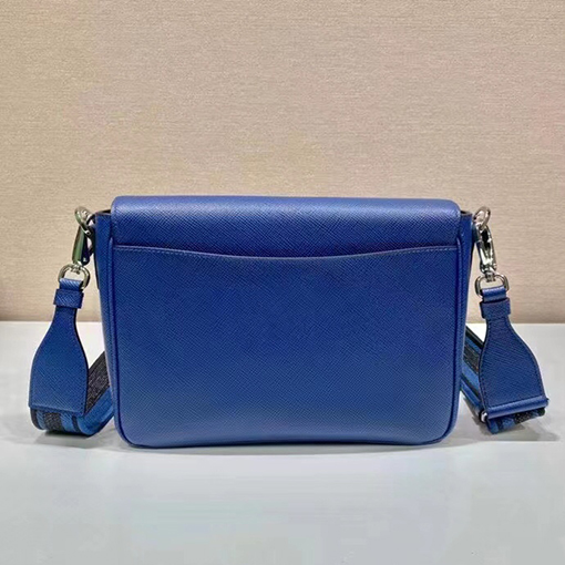 プラダコピー Saffiano クラシック刺繍リボン付きメンズクロスボディバッグ