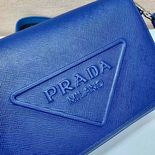 プラダコピー Saffiano クラシック刺繍リボン付きメンズクロスボディバッグ
