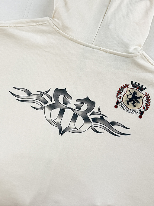バレンシアガ TATOO プリント柄ジップアップフード付きスウェットジャケット