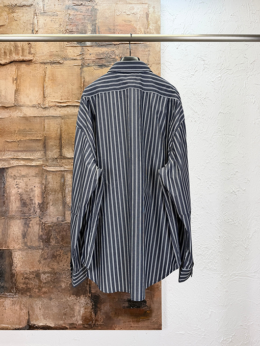 アクネストゥディオズ長袖シャツコピー Acne Studios ロゴ入りダブルスリーブストライプ長袖シャツ