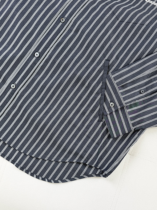 アクネストゥディオズ長袖シャツコピー Acne Studios ロゴ入りダブルスリーブストライプ長袖シャツ
