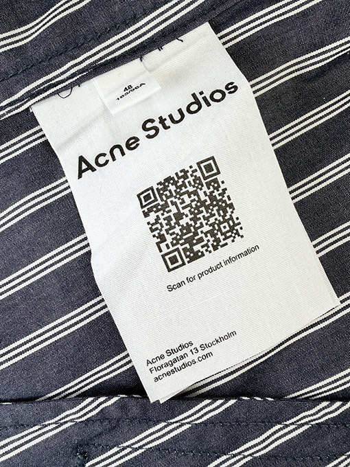 アクネストゥディオズ長袖シャツコピー Acne Studios ロゴ入りダブルスリーブストライプ長袖シャツ