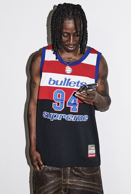 シュプリーム SUPREME コラボレーション レトロメッシュ カラーブロック ロゴ ナンバー94 バスケットボールベスト