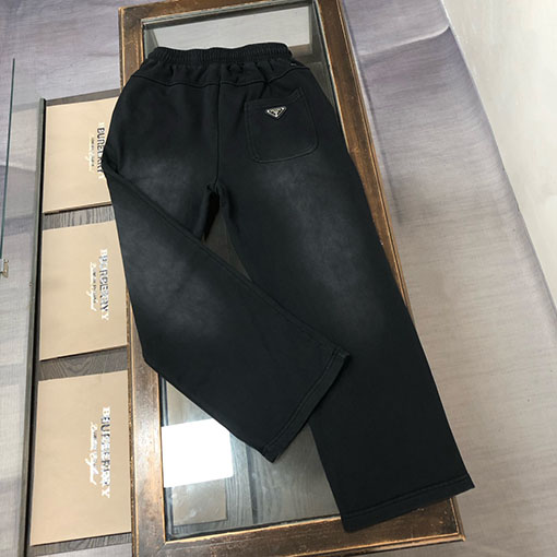 プラダ偽物 最新のカップルスタイル ウォッシュドスウェットパンツ ストレートレッグパンツ