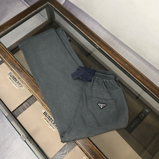 プラダ偽物 最新のカップルスタイル ウォッシュドスウェットパンツ ストレートレッグパンツ