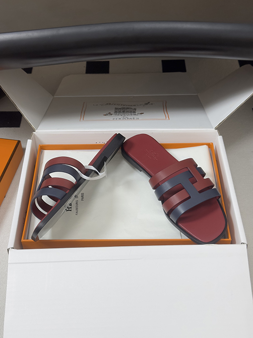 エルメス Amica レディースクラシックなHエレメントサンダル
