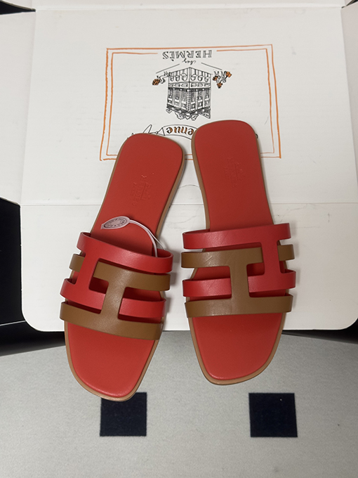 エルメス Amica レディースクラシックなHエレメントサンダル