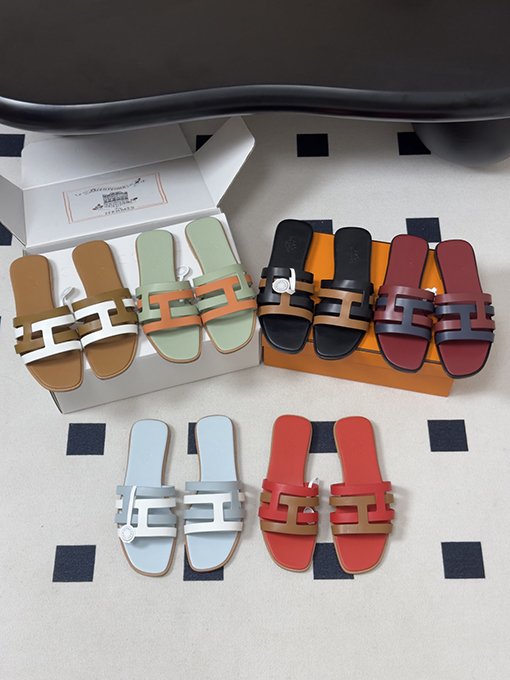 エルメス Amica レディースクラシックなHエレメントサンダル