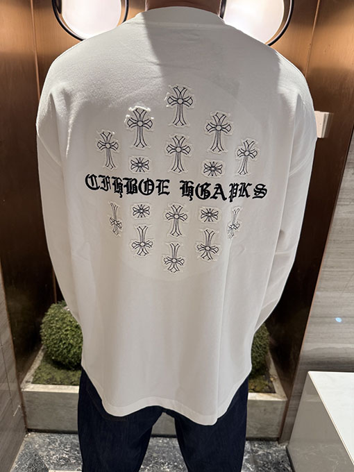 クロムハーツ 新モデルアメリカンスタイルのアップリケ刺繍入りカップル長袖シャツ