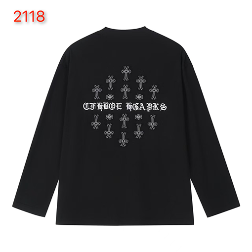 クロムハーツ 新モデルアメリカンスタイルのアップリケ刺繍入りカップル長袖シャツ