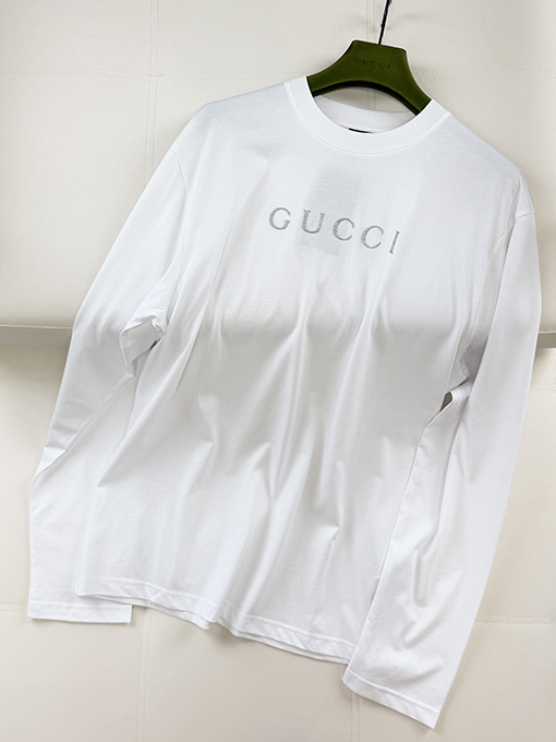 グッチスーパーコピー Gucci シルバーレタープリント長袖シャツ
