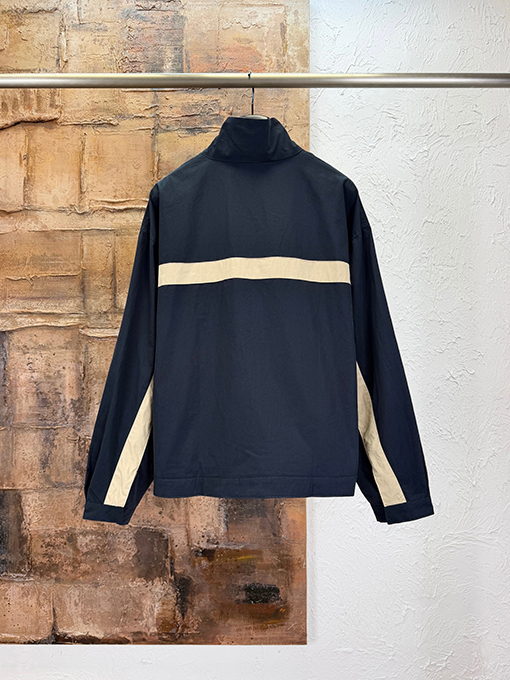 サンローラン Saint Laurent キャンバス地のカラーブロックスタンドカラージップアップジャケット