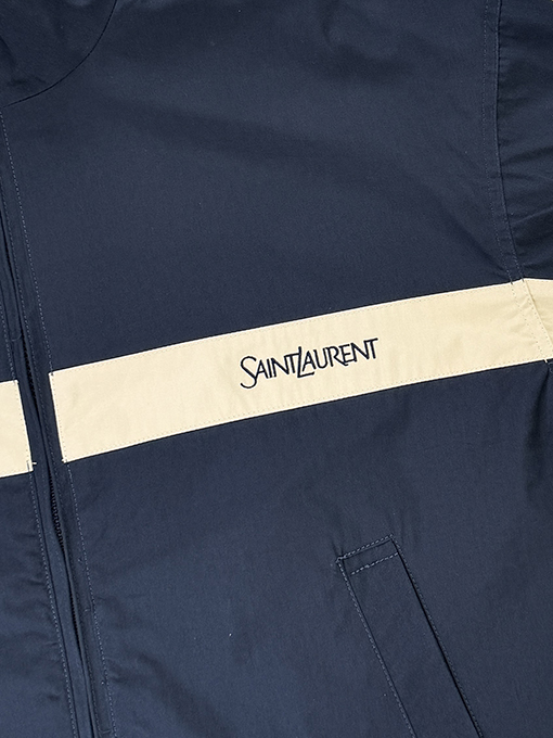 サンローラン Saint Laurent キャンバス地のカラーブロックスタンドカラージップアップジャケット