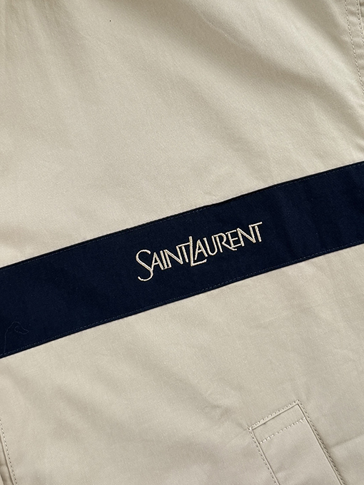 サンローラン Saint Laurent キャンバス地のカラーブロックスタンドカラージップアップジャケット