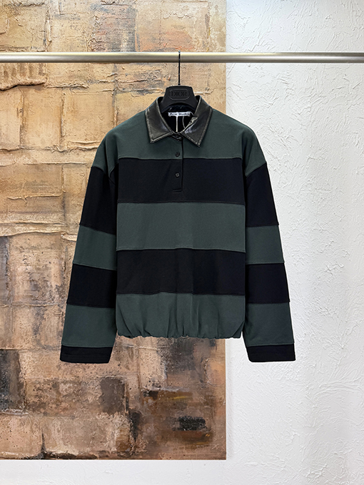 アクネストゥディオズ Acne Studios レトロなレザーカラーのストライプ柄スウェットシャツ