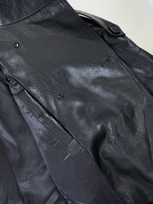アクネストゥディオズ Acne Studios ダブルブレスト・スタンドカラー・シボ革ジャケット