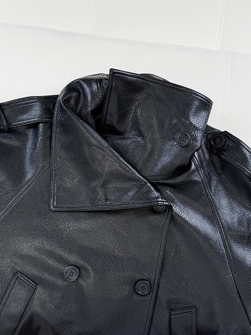 アクネストゥディオズ Acne Studios ダブルブレスト・スタンドカラー・シボ革ジャケット