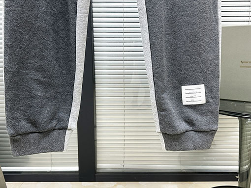 トムブラウン 切り替え・先染め「4バー」スウェットパンツ
