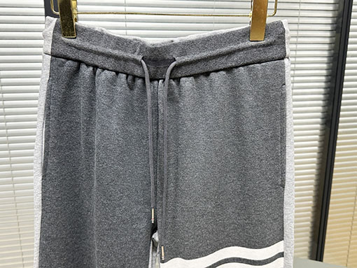 トムブラウン 切り替え・先染め「4バー」スウェットパンツ