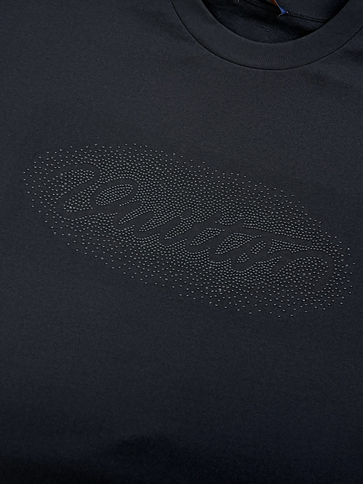 ルイヴィトンスーパーコピー グラデーションビーズ文字ロゴ入り半袖Tシャツ