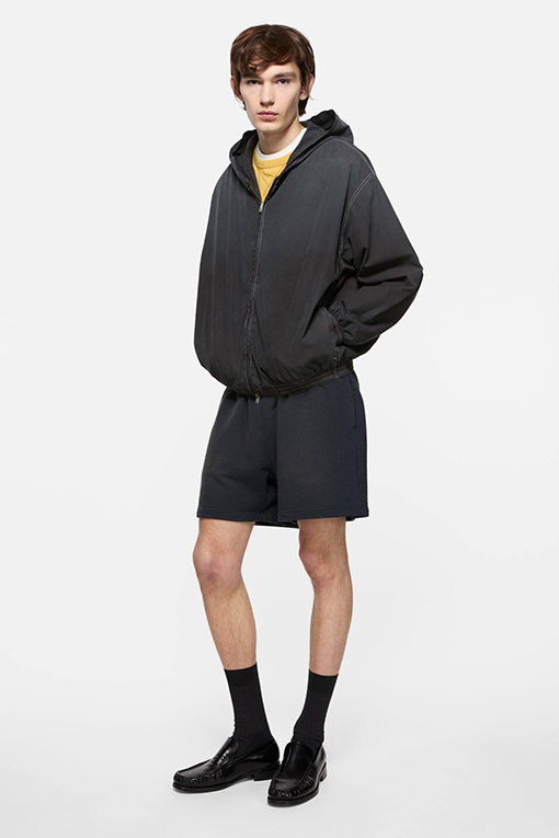 アクネストゥディオズ偽物 Acne Studios マイクロロゴプリント入りフード付きダメージジャケット