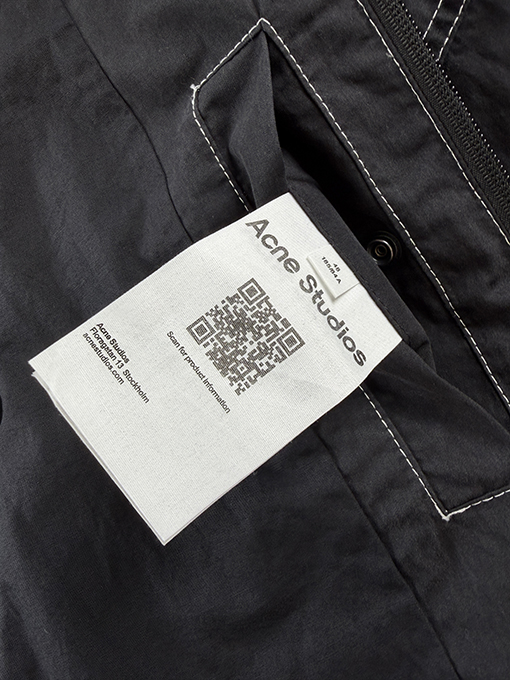 アクネストゥディオズ偽物 Acne Studios マイクロロゴプリント入りフード付きダメージジャケット